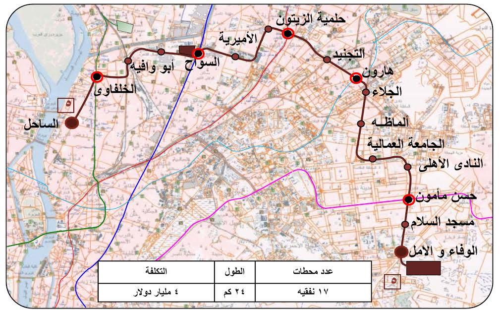 الخط الخامس لمترو أنفاق القاهرة الكبرى