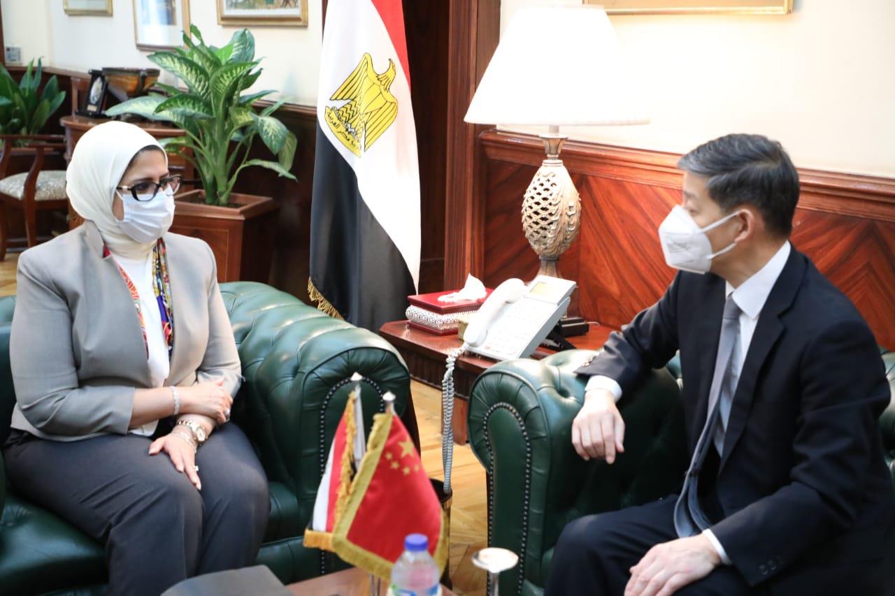 الدكتورة هالة زايد والسفير الصيني لدى مصر