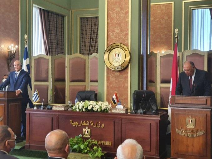 مؤتمر صحفي بين وزيري الخارجية المصري واليوناني