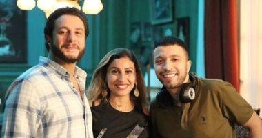 المخرج أحمد خالد مع ديناالشربيني والفيشاوي