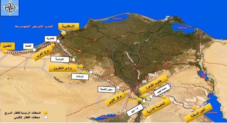 القطار الكهربائى السريع ( العين السخنة – العلمين الجديدة – مرسى مطروح)