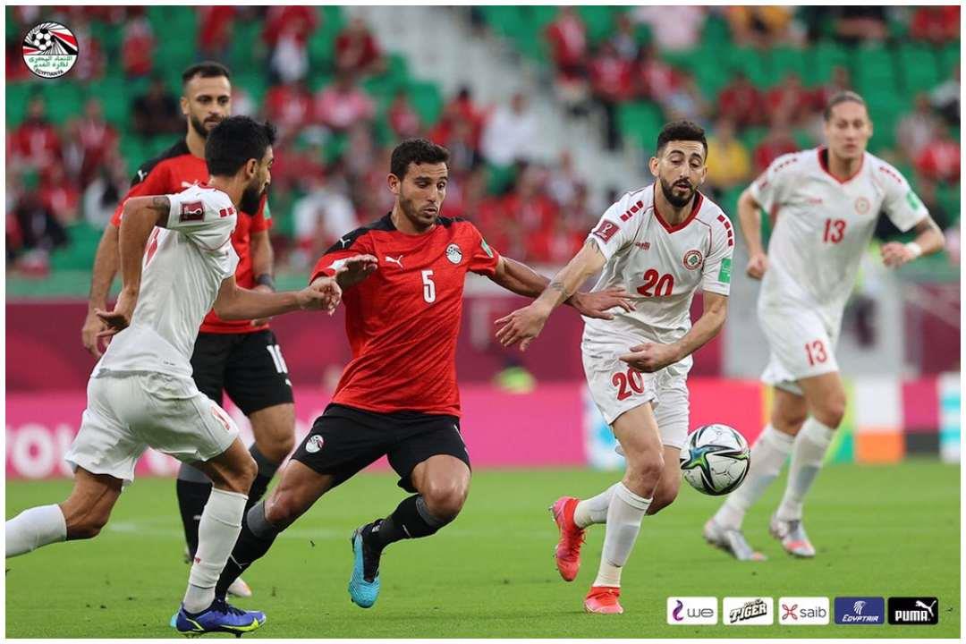جانب من مباراة منتخب مصر ولبنان