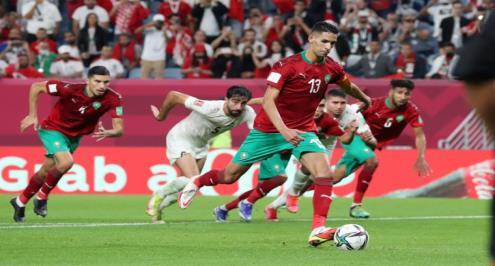 بدر بانون يسجل للمغرب في مرمى فلسطين