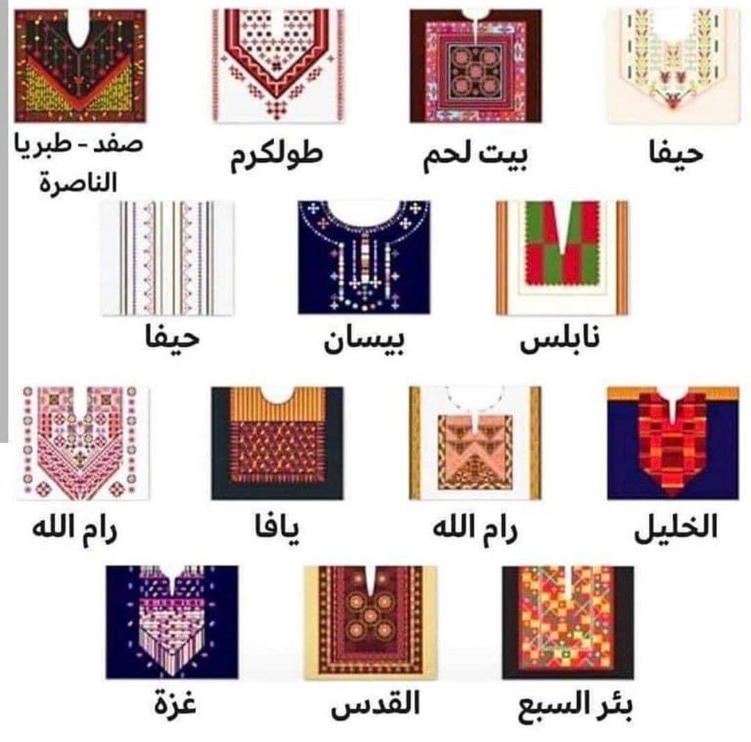 أشكال مختلفة للثوب الفلسطيني 