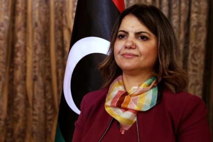 وزيرة الخارجية الليبية نجلاء المنقوش في طرابلس في 