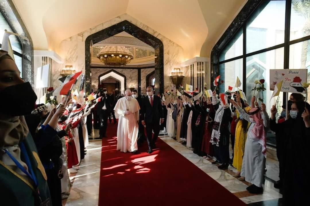 استقبال بابا الفاتيكان في العراق