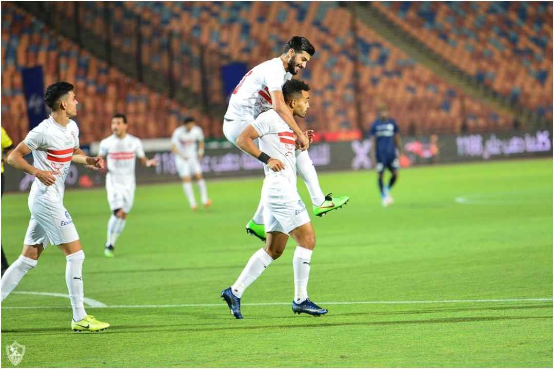 فرجاني ساسي يحتفل بهدف أوباما الأول للزمالك في مرم