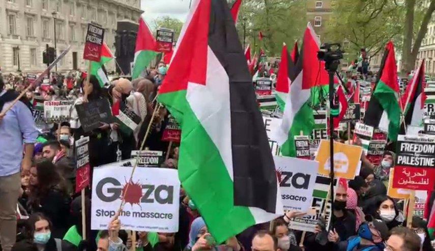 مظاهرات في لندن تضامًا مع الشعب الفلسطيني