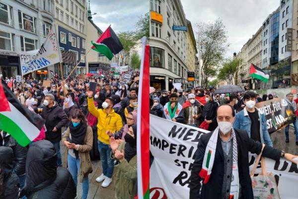 مظاهرة جديدة  النمسا تضامنا مع فلسطين‎