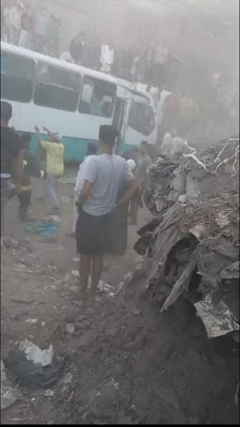  حادث اصطدام قطار بضائع بحافلة في حلوان
