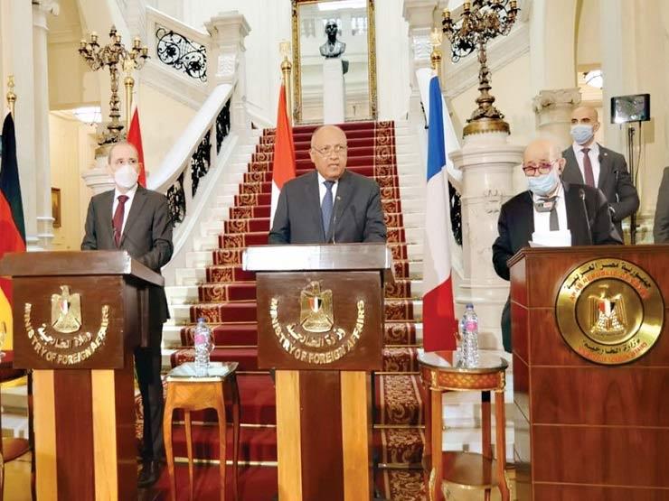 وزراء خارجية مصر وفرنسا والأردن