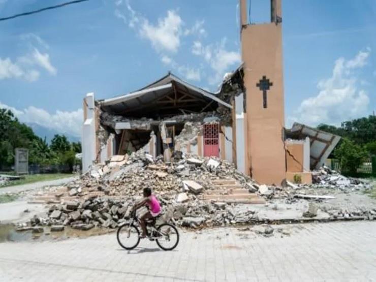 كنيسة مدمرة في بلدة شاردونيير في هايتي جراء الزلزا