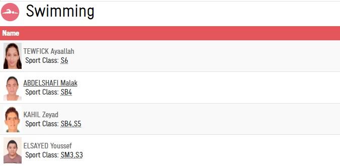منتخب مصر للسباحة في البارالمبياد