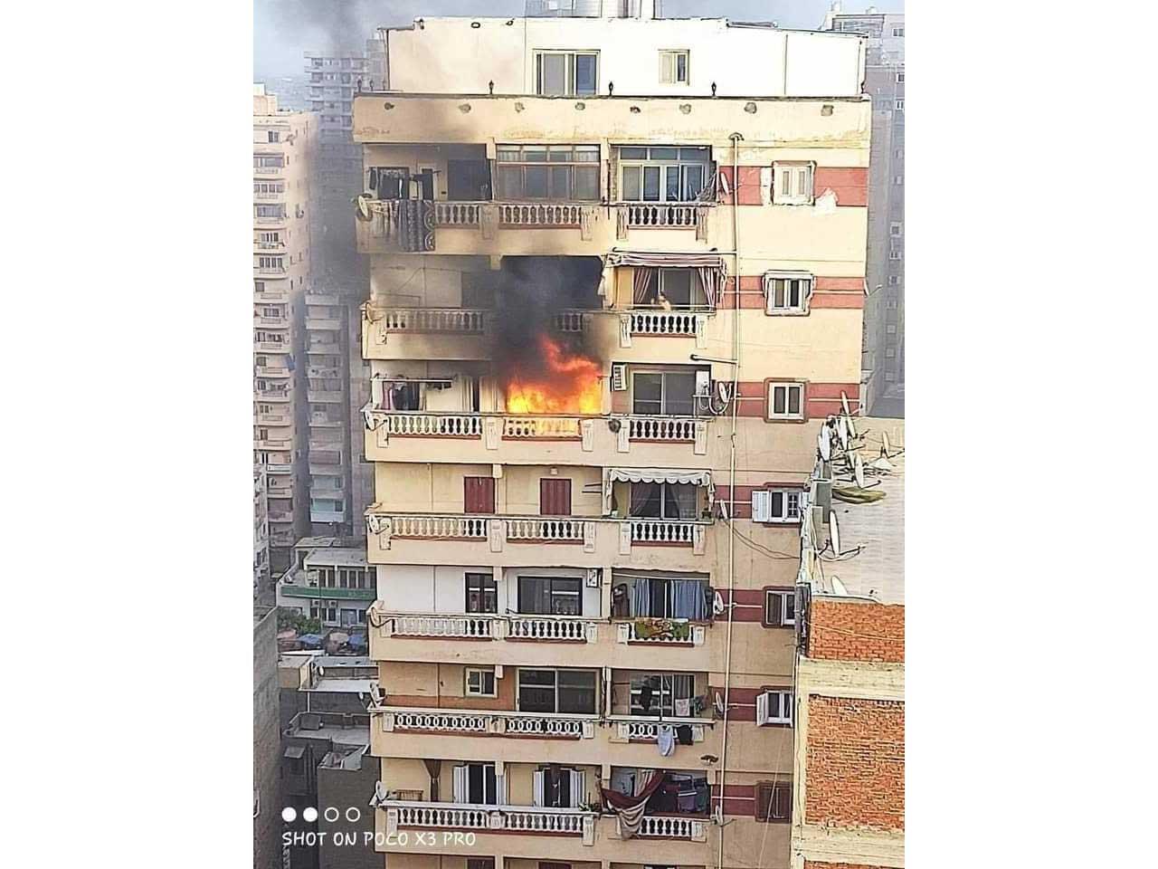 حريق بشقة في الإسكندرية
