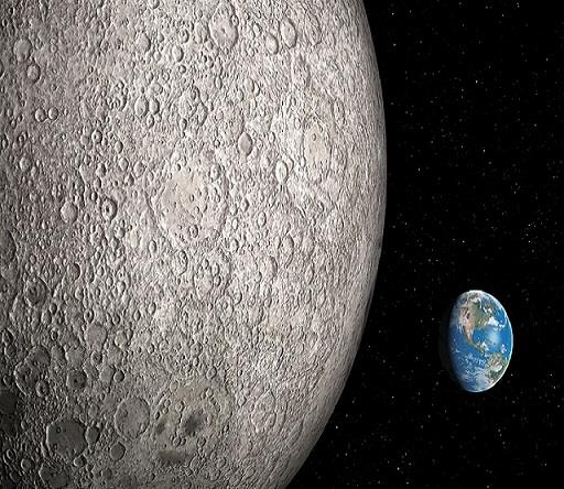 القمر وكوكب الأرض