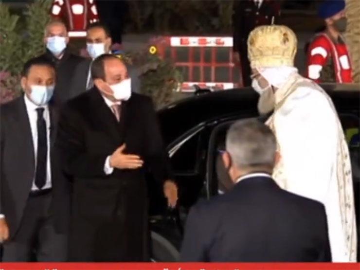 الرئيس السيسي يصل إلى كاتدرائية ميلاد المسيح في ال