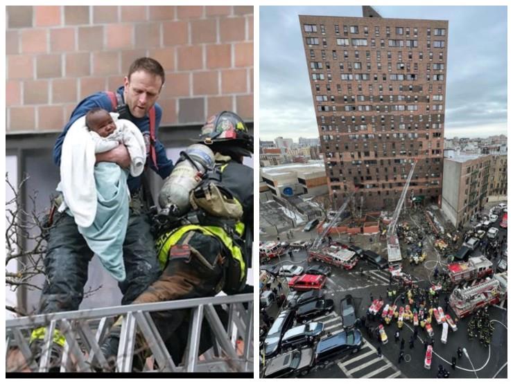 إخلاء المصابين بالحريق الضخم في ولاية نيويورك