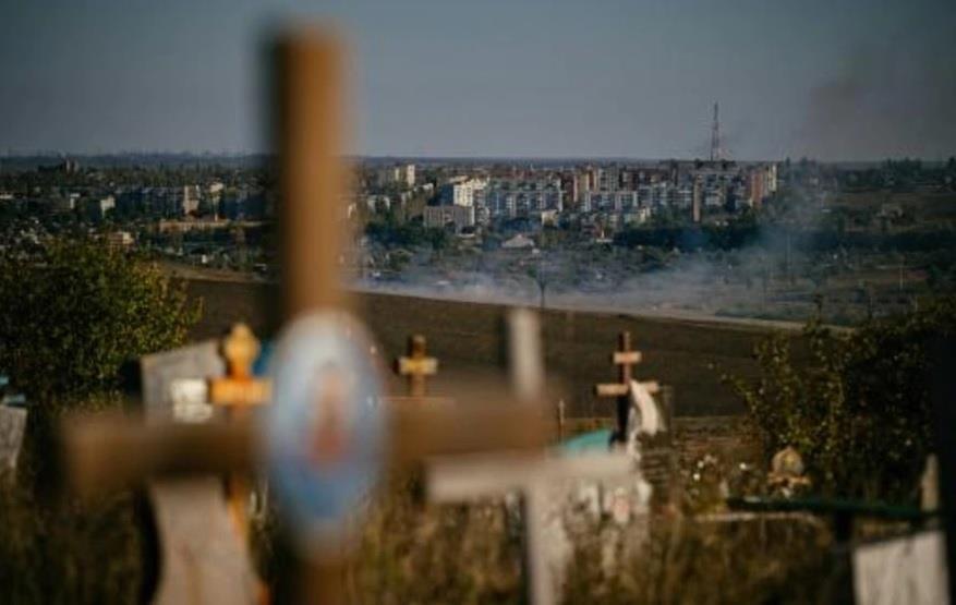 مدينة باخموت في مقاطعة دونيتسك بشرق اوكرانيا