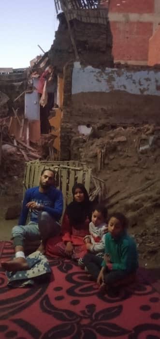 انهيار منزلين في قرية ميت العطار ببنها