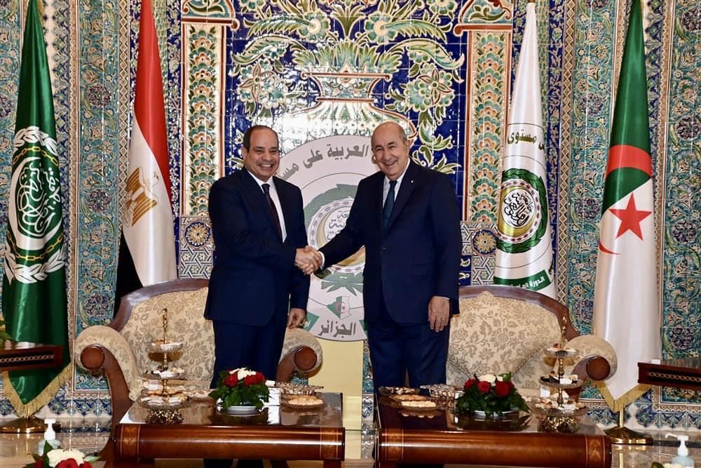  الرئيس عبدالفتاح السيسي و رئيس الجزائر عبد المجيد