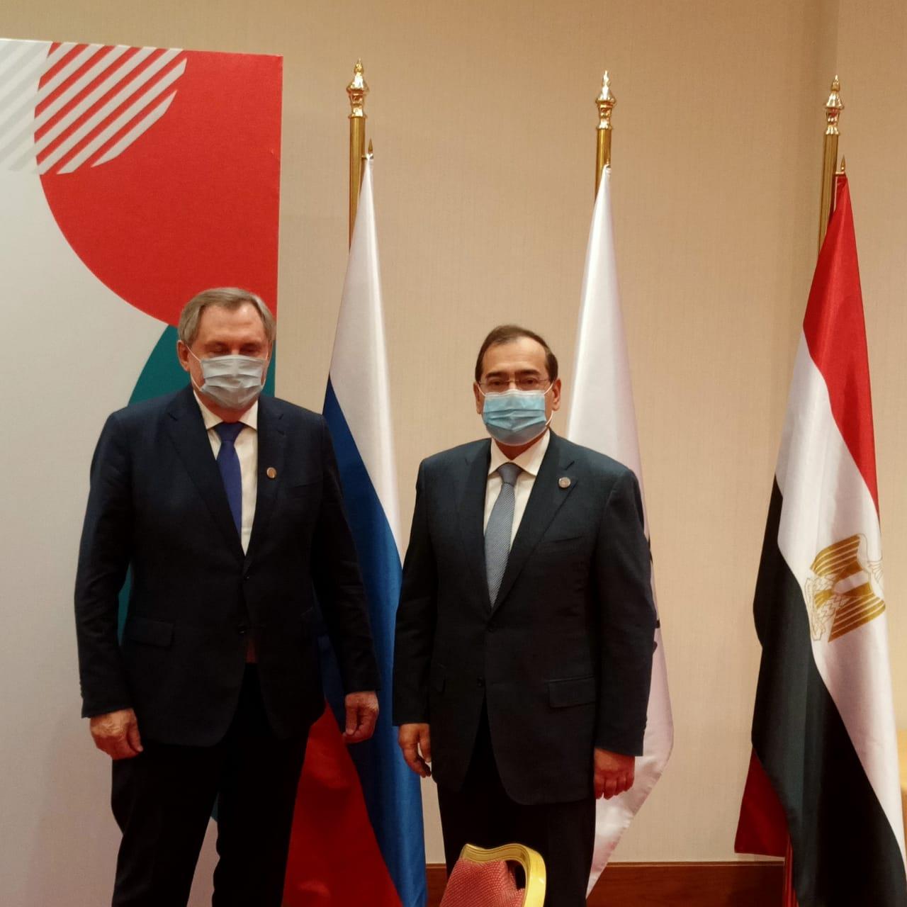 خلال لقاء وزير البترول المصري ونظيره الروسي