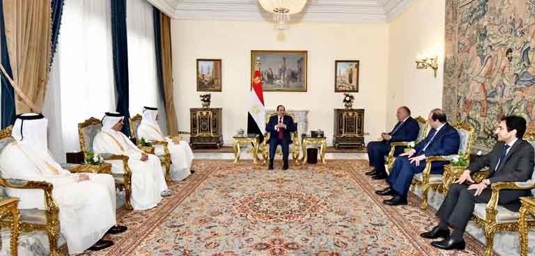 لقاء الرئيس السيسي وزيرَ خارجية قطر