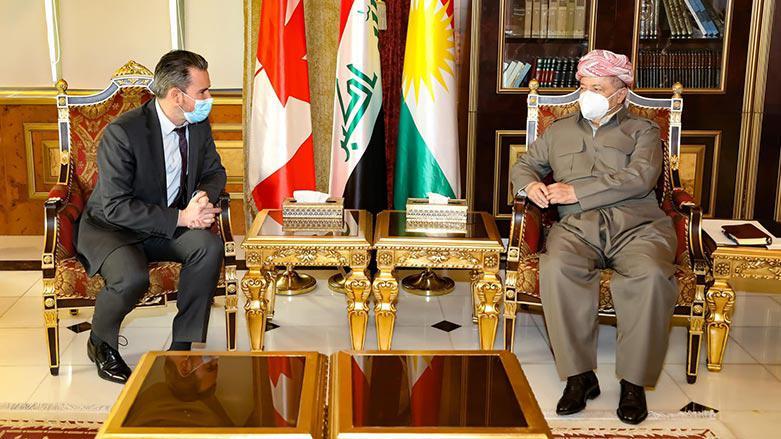 مسعود بارزاني والسفير الكندي في العراق