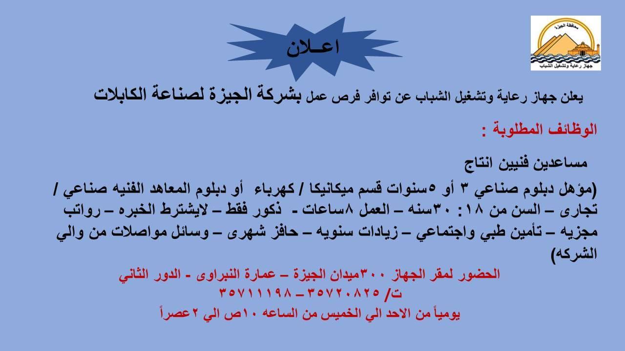 محافظة الجيزة تعلن فرص عمل جديدة في القطاع الخاص- شروط وتفاصيل