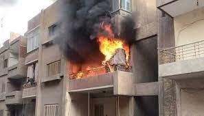 إنقاذ أسرة من حريق شقة