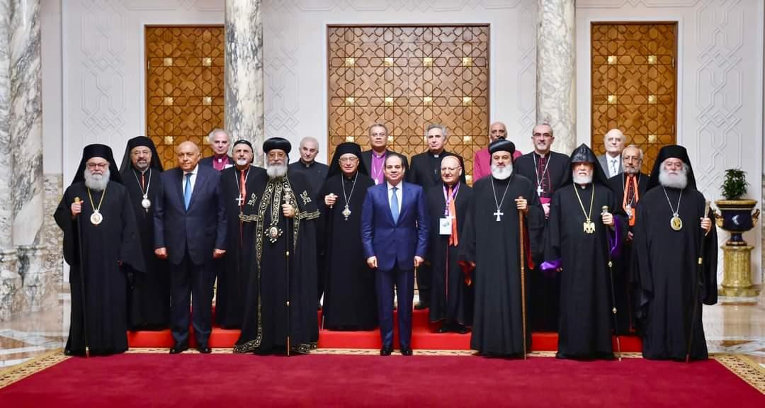  الرئيس عبد الفتاح السيسي استقبل رؤساء الكنائس