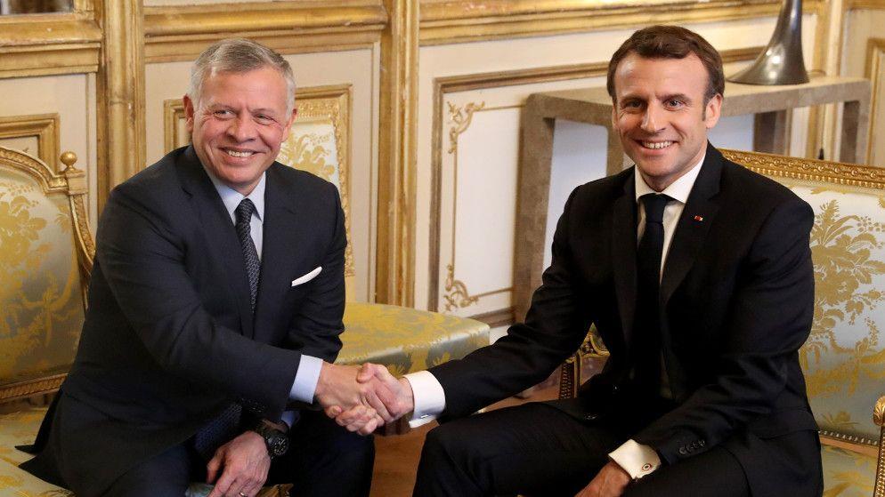 العاهل الأردني يبحث مع الرئيس الفرنسي 