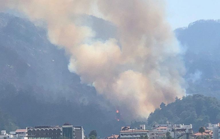 حريق غابات في جنوب غرب تركيا يمتد إلى فندق