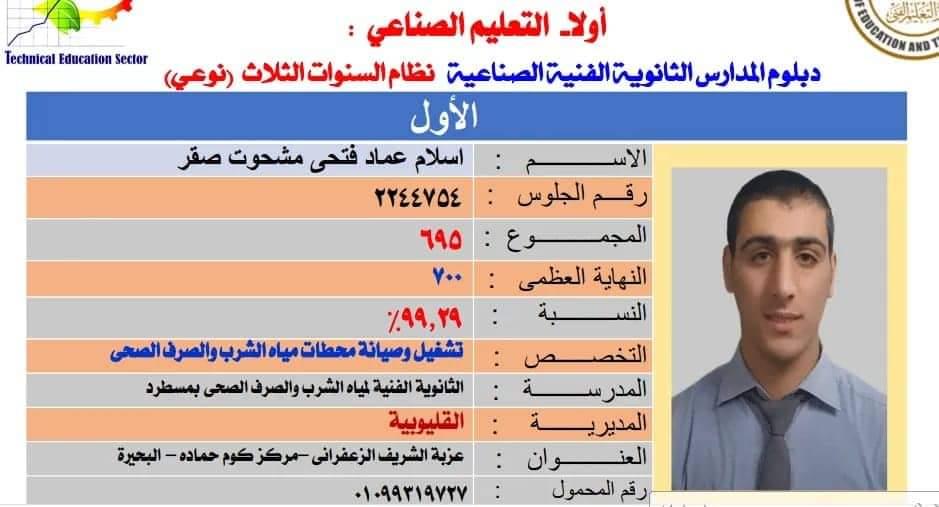 الطالب إسلام عماد فتحي