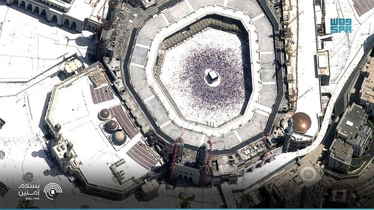 صور فضائية لحجاج بيت الله أثناء طواف الإفاضة