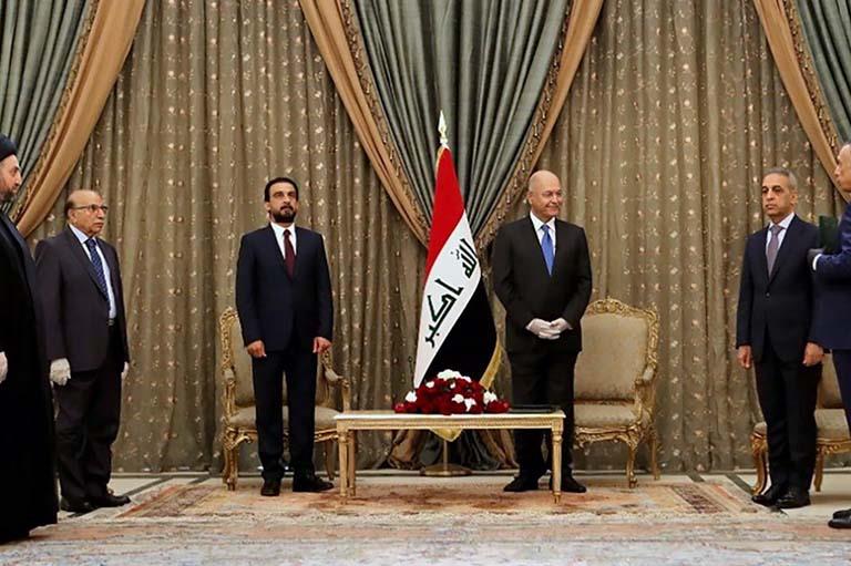 الرئيس العراقي برهم صالح مع رئيس الحكومة مصطفى الك