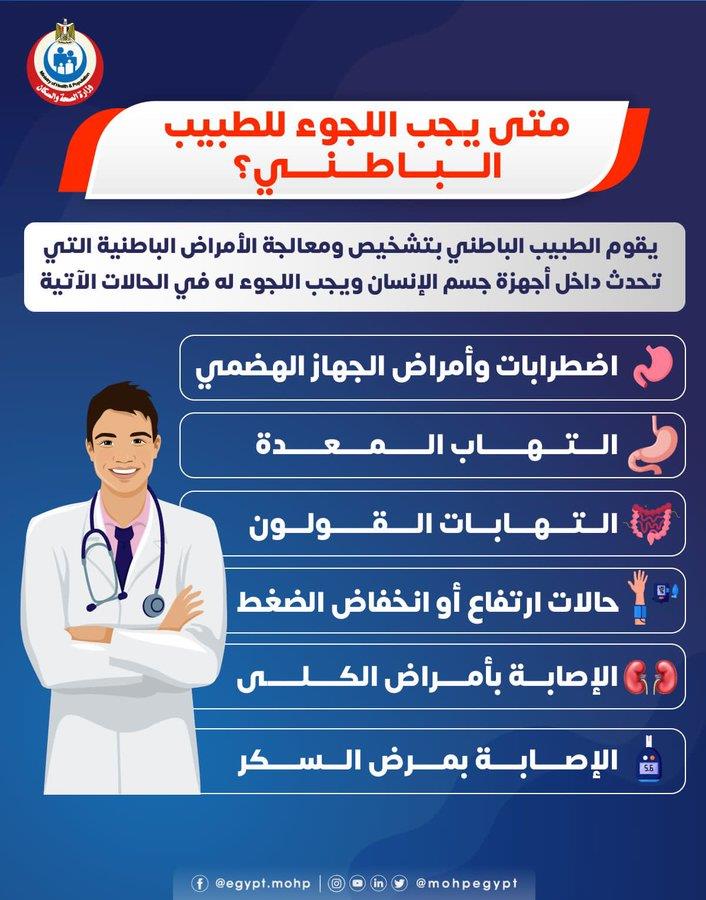 متى يجب اللجوء للطبيب الباطني