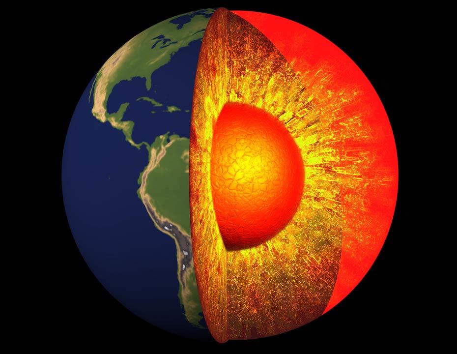 درجة حرارة لب الأرض تماثل تقريبا درجة حرارة الشمس
