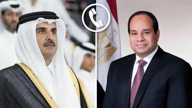 الرئيس السيسي وأمير قطر في اتضال هاتفي