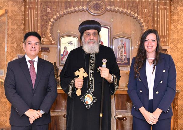 لقاء البابا تواضروس السفير المصري الجديد لنيوزيلند