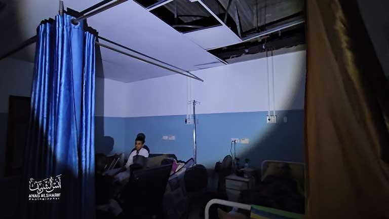 تضرر بعض الأجزاء في مستشفى الإندونيسي بغزة 