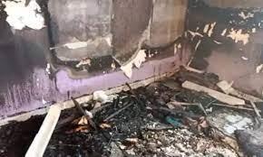 تفحم غرفة نوم إثر حريق شقة بأوسيم