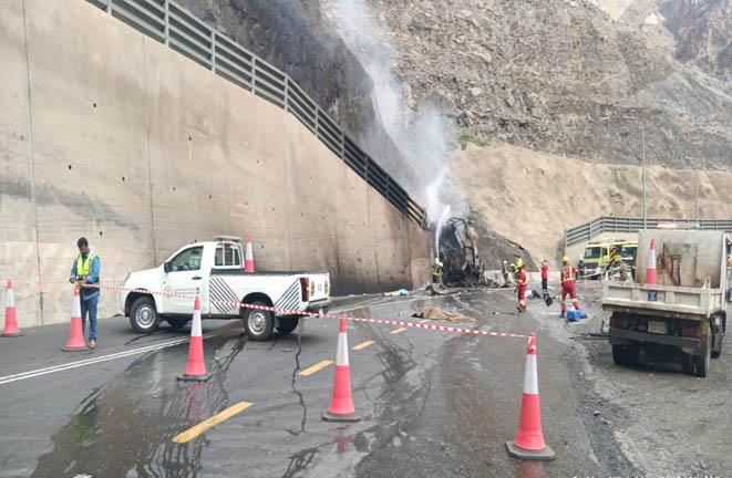 حادث حافلة معتمرين بعقبة شعار