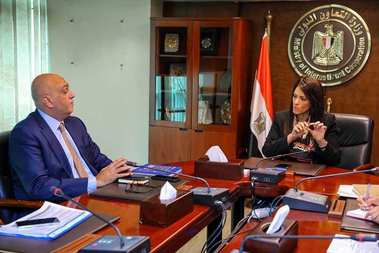 رانيا المشاط، وزيرة التعاون الدولي، مع باسل رحمي