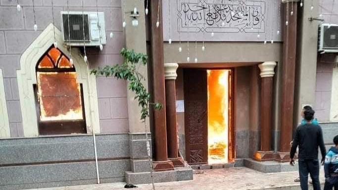 المسجد المحترق بالدقهلية