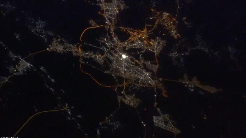 مكة والمدينة المنورة من محطة الفضاء الدولية
