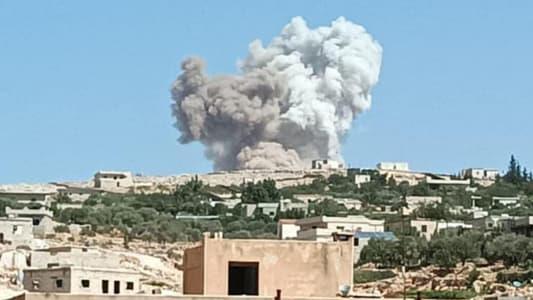 غارة روسية على مدينة إدلب