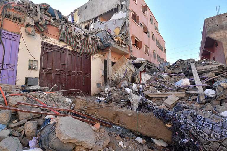 اثار الزلزال في المغرب