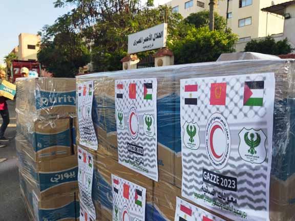 شاحنات المساعدات المصرية لغزة