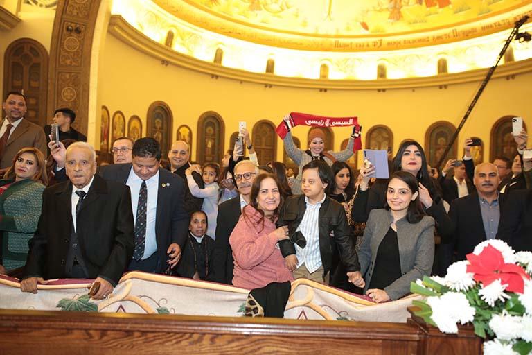 استقبال الرئيس السيسي بالكاتدرائية في قداس عيد الميلاد 
