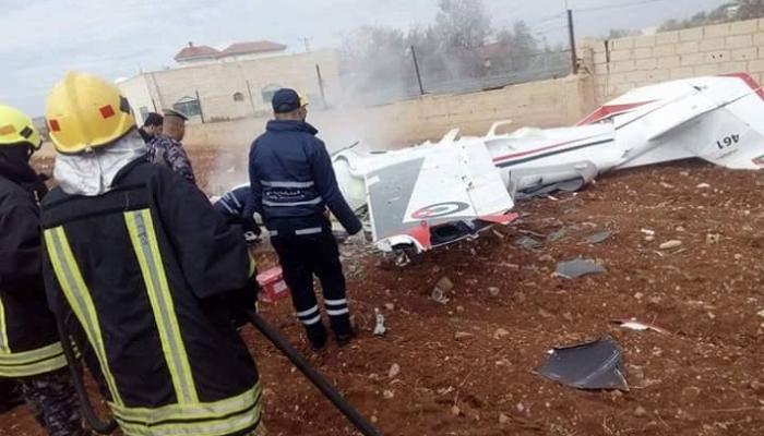 سقوط طائرة تدريب أردنية ارشيفية